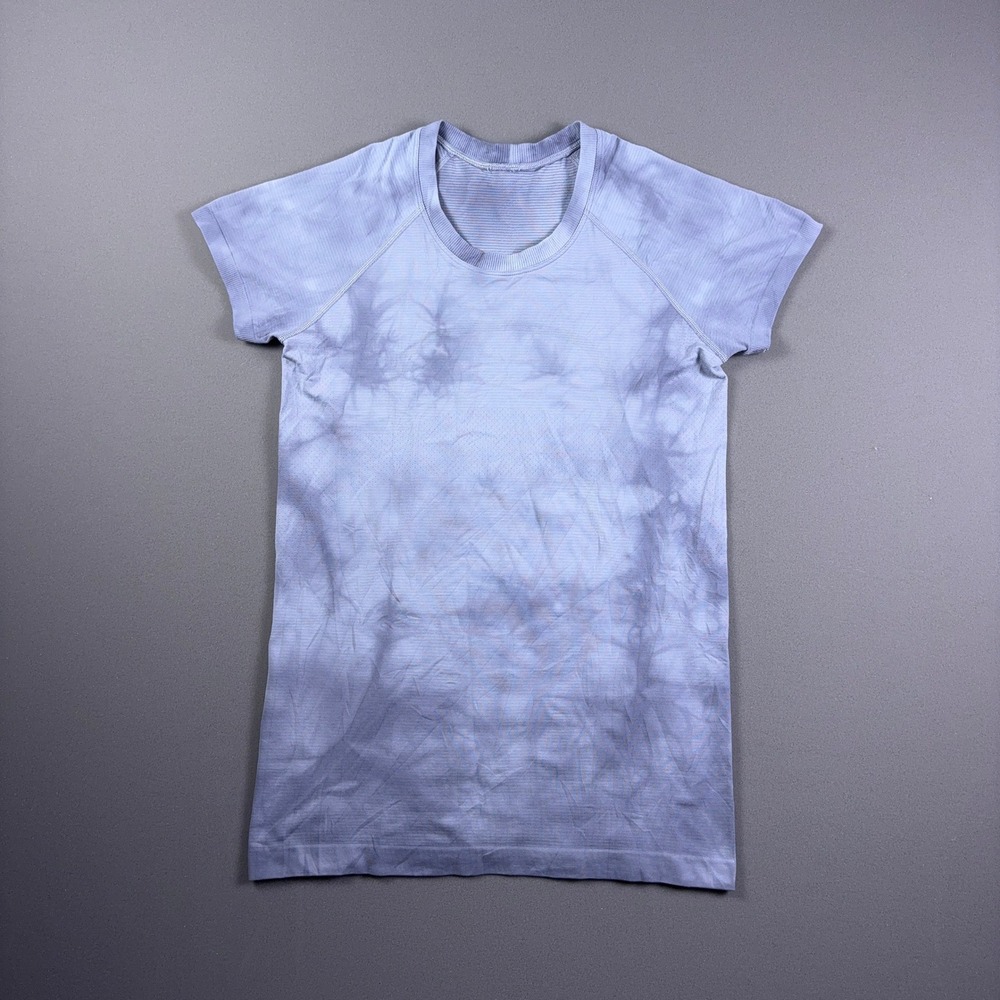 Lululemon Swiftly Tech Short Sleeve Crew Tie Dye Purple Grey Athletic Top 703